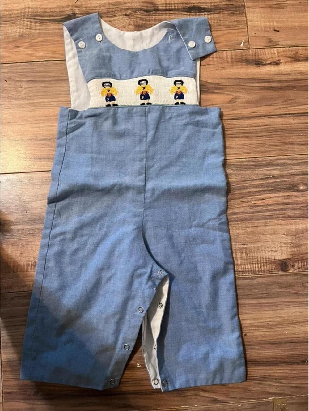 Be Mine Smocked Football Overalls